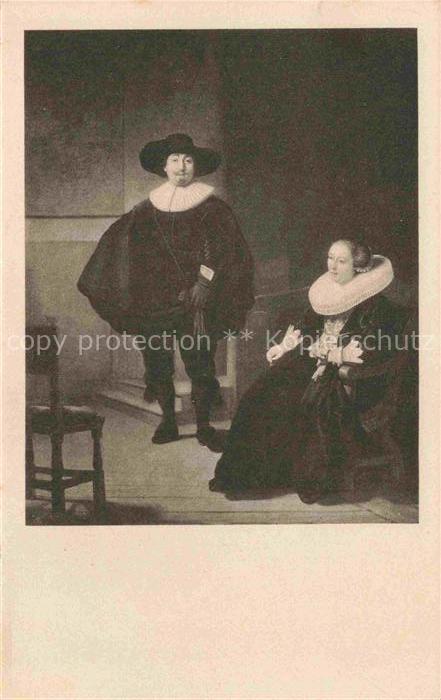 Rembrandt  van Rijn Kuenstlerkarte Alte Kuenstler A Lady and Gentleman in Black
