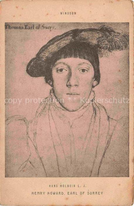 Holbein Hans L. J. Kuenstlerkarte Henry Howard Earl of Surrey Thomas Earl of Sur