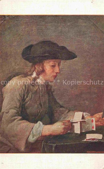 Chardin Jean-Baptiste-Simeon Kuenstlerkarte Kartenspiel