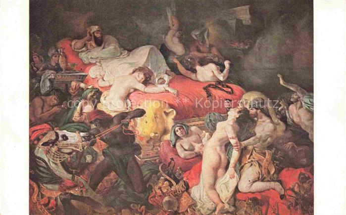 Delacroix Kuenstlerkarte Sardanapals Tod