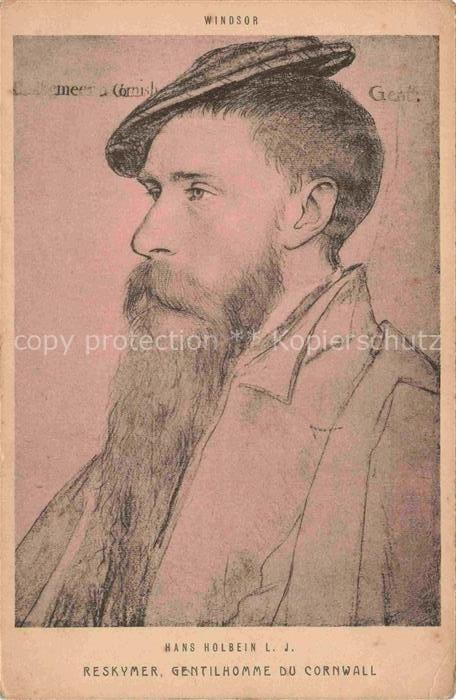 Holbein Hans L. J. Kuenstlerkarte Reskymer Gentilhomme du Cornwall