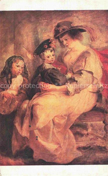 RUBENS Paul-Peter Pierre-Paul Kuenstlerkarte Portraet von Heleny Fourment und ih