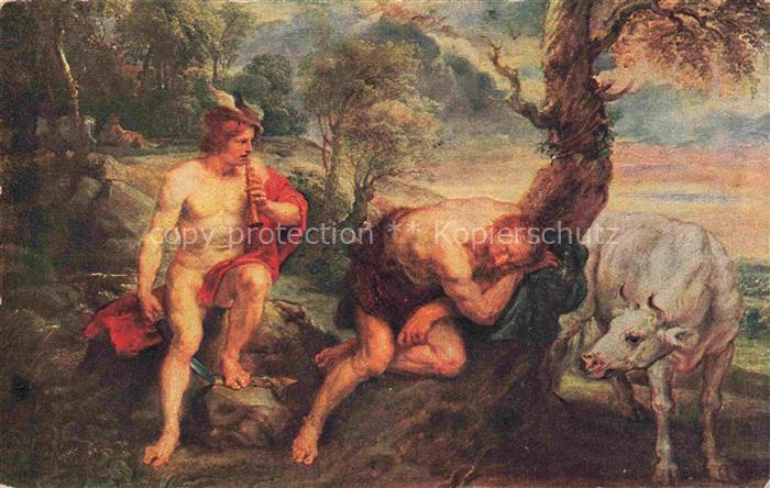 RUBENS Paul-Peter Pierre-Paul Kuenstlerkarte Merkur und Argut