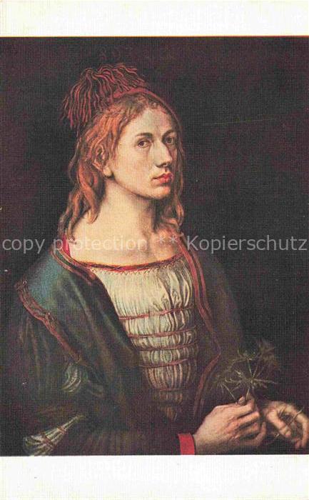 Duerer Albrecht Kuenstlerkarte Sein Selbstbildnis