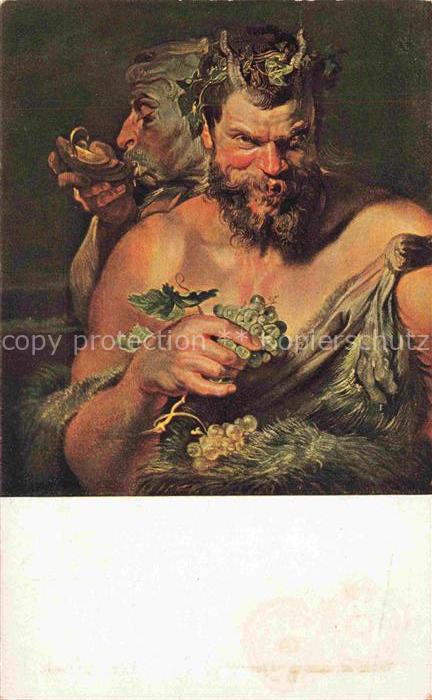 RUBENS Paul-Peter Pierre-Paul Kuenstlerkarte Zwei Satyrn