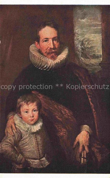 Van Dyck Antonio Kuenstlerkarte Falschlich bezeichnet bildniss des Jean Grusset