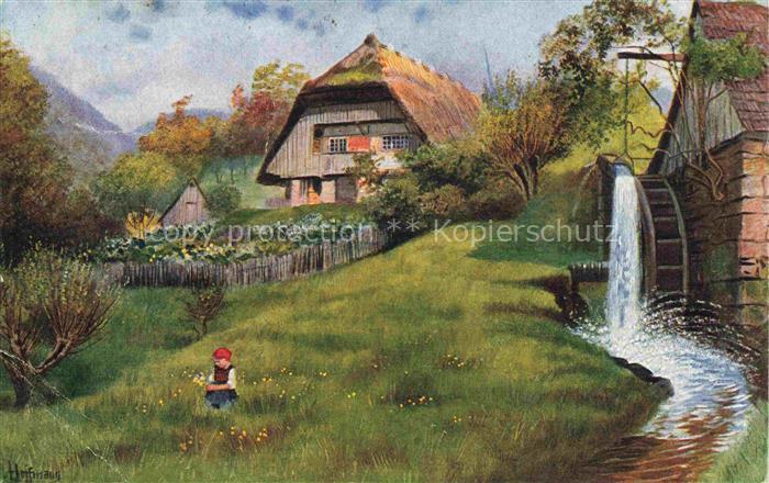 HOFFMANN  Heinrich Kuenstlerkarte Im Muehlengrund