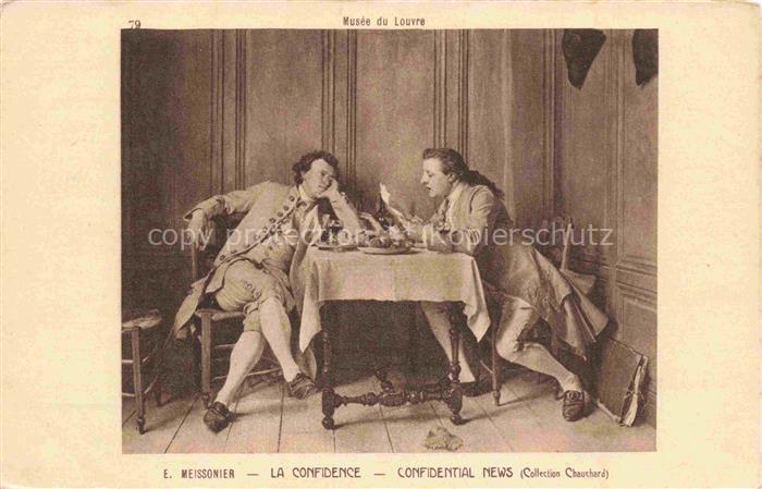 Meissonier Ernest Kuenstlerkarte La Confidence