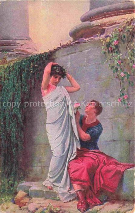 LIEBSCHER Ad. Kuenstlerkarte Unbelauscht