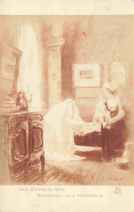 BARTHALOT Kuenstlerkarte Salon de Paris Nr. 603 Joie Maternelle