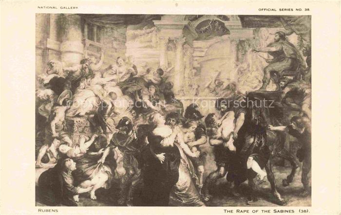 RUBENS Paul-Peter Pierre-Paul Kuenstlerkarte The Rape of the Sabines