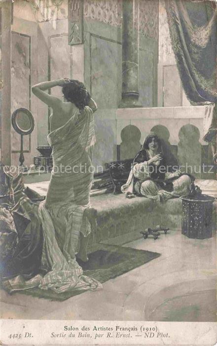 Verlag Salon de 1910 Nr. 4425 Sorlie du Bain R. Ernst Artistes F