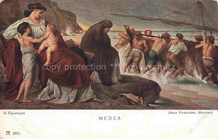 FEUERBACH A. Kuenstlerkarte Medea
