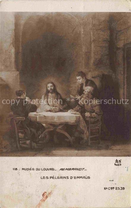 Jesus Christus Christentum A.N.Paris Nr. 2539 Les Pelerins Emmaus