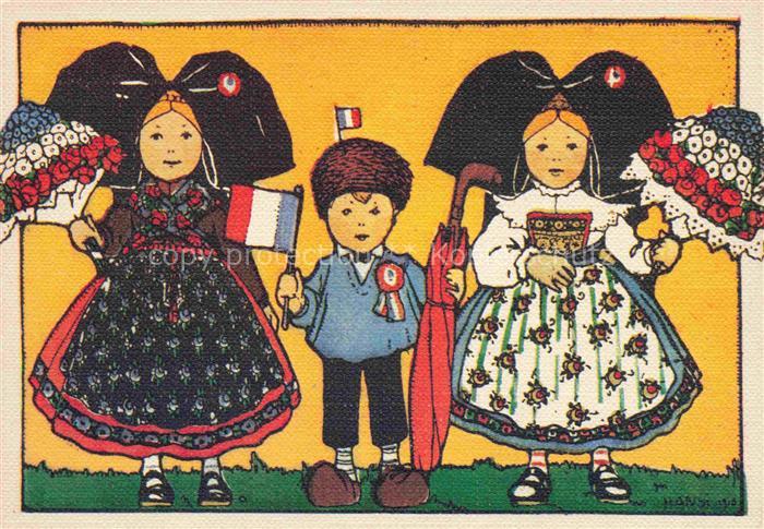 Hansi  Waltz J J Kuenstlerkarte Alsace Elsass Alsace merveilleuse Ecrivain et De