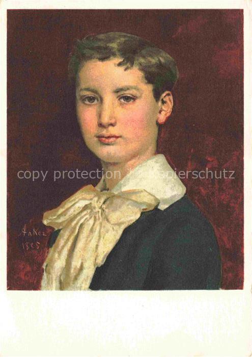 Anker Albert Kuenstlerkarte Portrait eines Knaben
