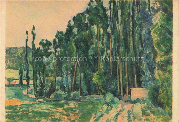 CEZANNE Paul Kuenstlerkarte The Poplars
