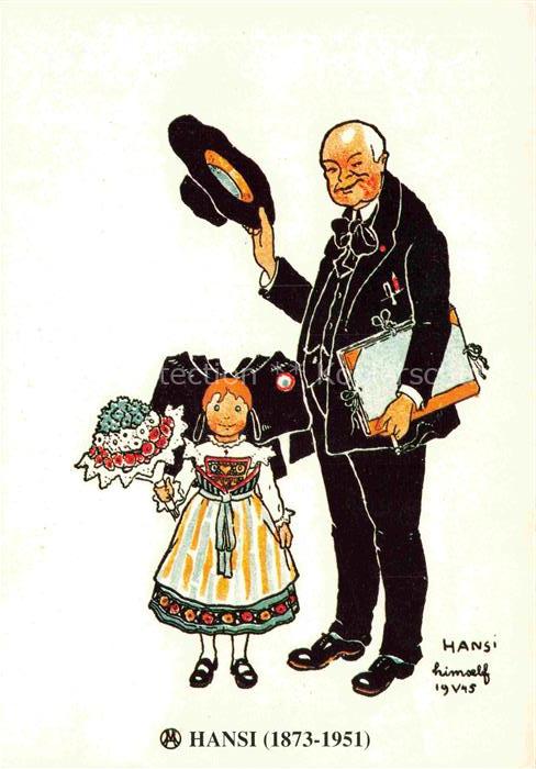 Hansi  Waltz J J Kuenstlerkarte Alsace Elsass Bonjour Alsace