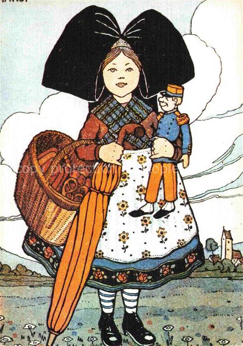 Hansi  Waltz J J Kuenstlerkarte Alsace Elsass Alsace Je suis une petite fille he