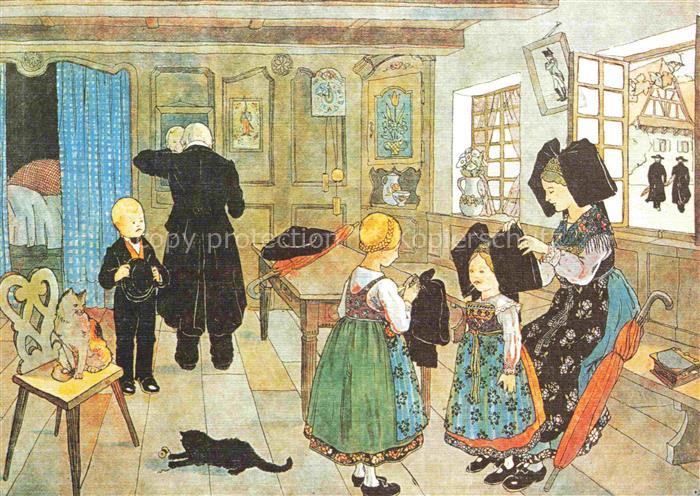 Hansi  Waltz J J Kuenstlerkarte Alsace Elsass Alsace Nous faisons beau  pour all