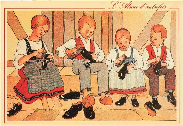 Hansi  Waltz J J Kuenstlerkarte Alsace Elsass Alsace autrefois