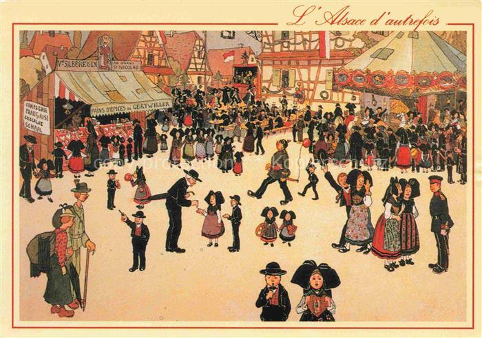 Hansi  Waltz J J Kuenstlerkarte Alsace Elsass Alsace autrefois