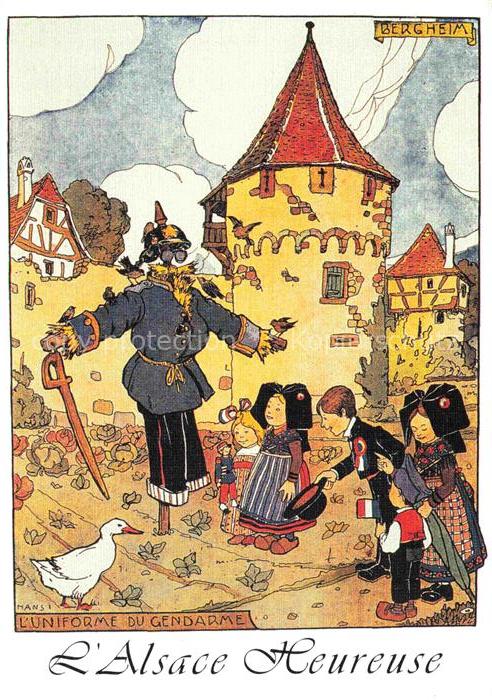 Hansi  Waltz J J Kuenstlerkarte Alsace Elsass Alsace Le militaire raconte ses ex