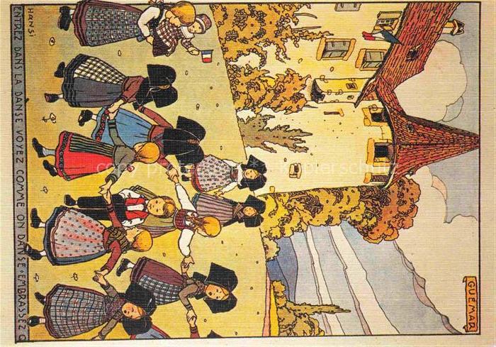 Hansi  Waltz J J Kuenstlerkarte Alsace Elsass Entrez dans dans voyez comme on Da