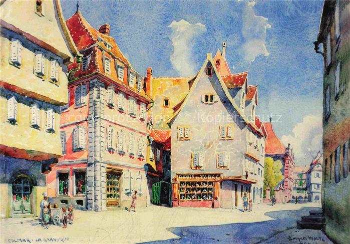 Hansi  Waltz J J Kuenstlerkarte Alsace Elsass Alsace Pittoresque de Colmar La Gr