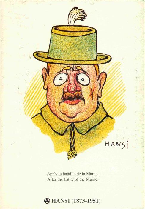 Hansi  Waltz J J Kuenstlerkarte Alsace Elsass After the battle of the Marne