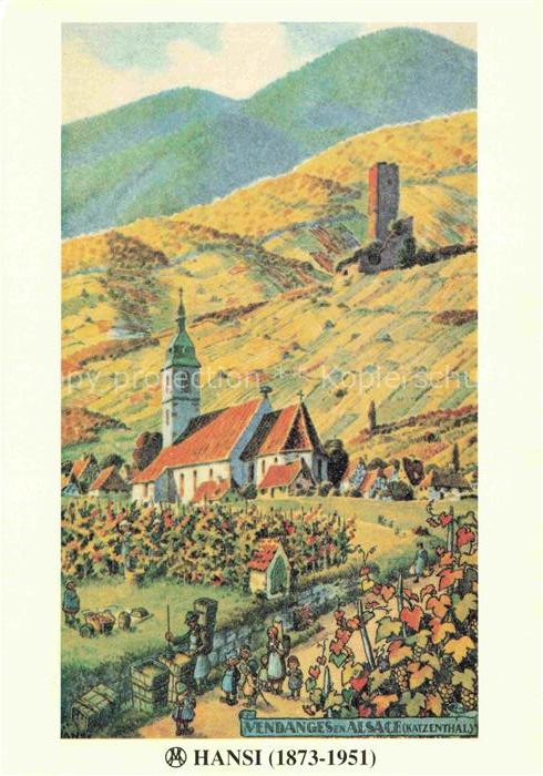 Hansi  Waltz J J Kuenstlerkarte Alsace Elsass Katzenthal