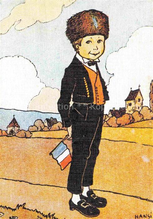 Hansi  Waltz J J Kuenstlerkarte Alsace Elsass Je me suis fait beau pour vous pla