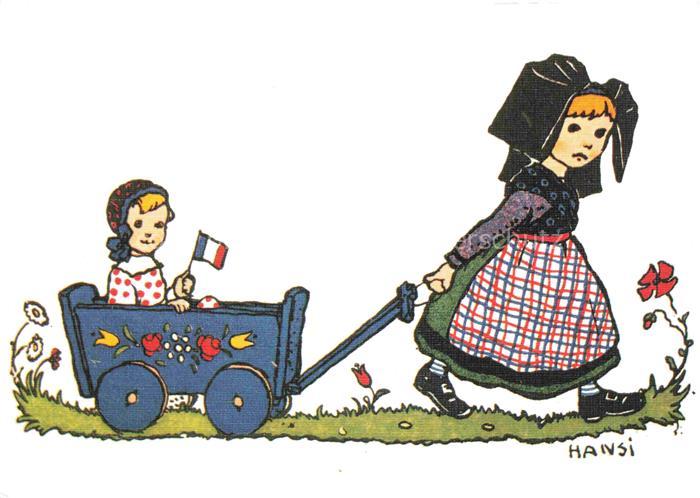 Hansi  Waltz J J Kuenstlerkarte Alsace Elsass Je promene ma petite soeur