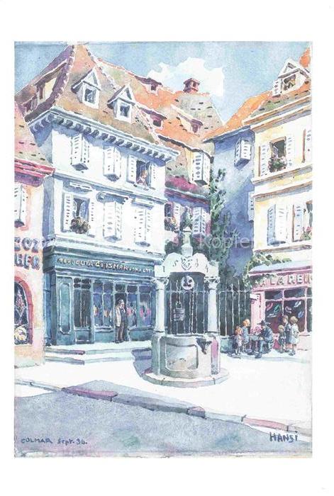 Hansi  Waltz J J Kuenstlerkarte Alsace Elsass Colmar Palace des Dominicains