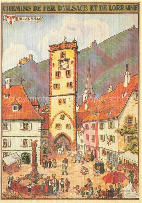 Hansi  Waltz J J Kuenstlerkarte Alsace Elsass Chemins de fer Alsace et de Lorrai