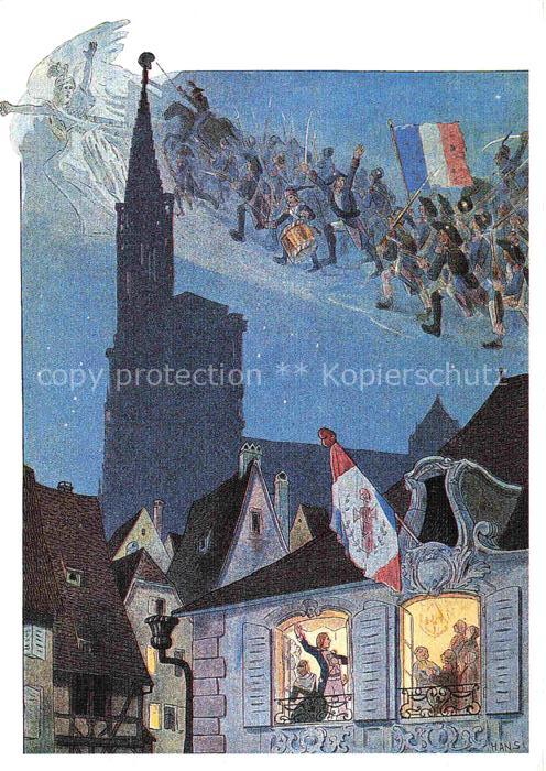 Hansi  Waltz J J Kuenstlerkarte Alsace Elsass Premiere interpretaion dans salon