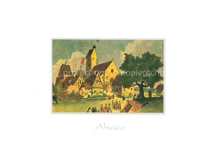 Hansi  Waltz J J Kuenstlerkarte Alsace Elsass Alsace heureuse