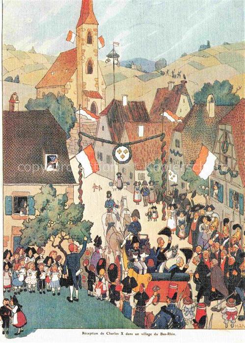 Hansi  Waltz J J Kuenstlerkarte Alsace Elsass Charles X fut rece dans chaque vil