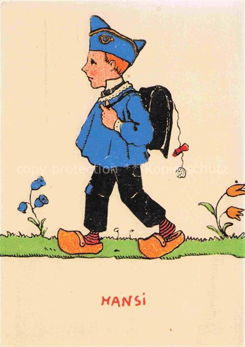 Hansi  Waltz J J Kuenstlerkarte Alsace Elsass Illustrateur alsacie Colmar