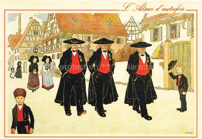 Hansi  Waltz J J Kuenstlerkarte Alsace Elsass Illustrateur alsacie Colmar