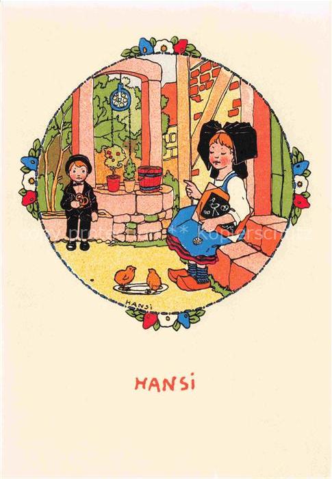 Hansi  Waltz J J Kuenstlerkarte Alsace Elsass Illustrateur alsacie Colmar