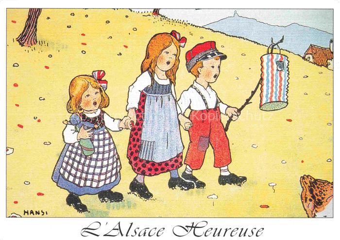 Hansi  Waltz J J Kuenstlerkarte Alsace Elsass Alsace Heureuse