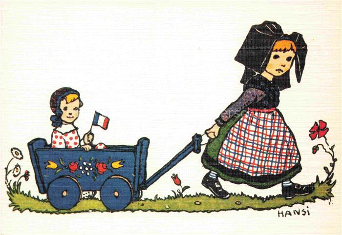Hansi  Waltz J J Kuenstlerkarte Alsace Elsass Je promene ma petite soeur