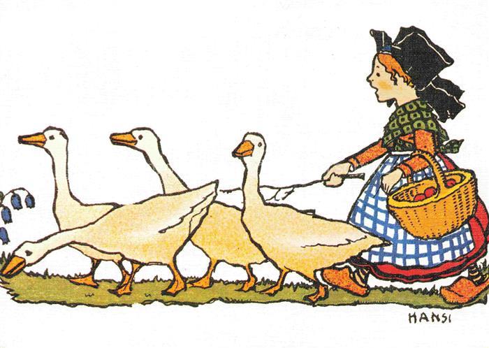 Hansi  Waltz J J Kuenstlerkarte Alsace Elsass Alsace Gaenseliesel