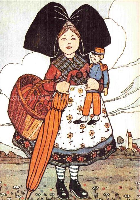 Hansi  Waltz J J Kuenstlerkarte Alsace Elsass Je suis une petite fille heureuse