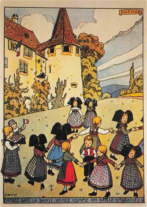 Hansi  Waltz J J Kuenstlerkarte Alsace Elsass Entrez dans la danse Voyez comme o