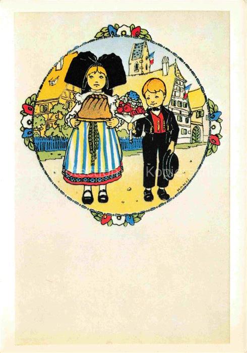 Hansi  Waltz J J Kuenstlerkarte Alsace Elsass Grosses Alsace