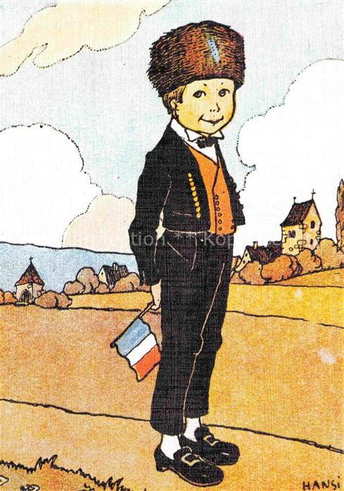 Hansi  Waltz J J Kuenstlerkarte Alsace Elsass Je me suis fait beau pour vous pla