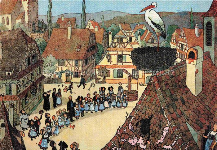 Hansi  Waltz J J Kuenstlerkarte Alsace Elsass Alsace Merveilleuse