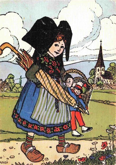 Hansi  Waltz J J Kuenstlerkarte Alsace Elsass Alasce trouve au Marche beaucoup d